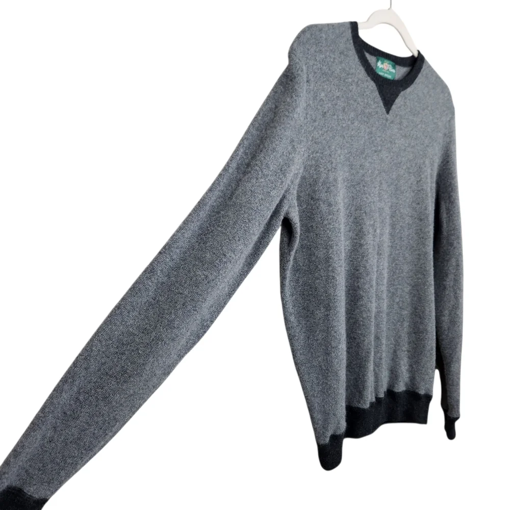 Alan Paine England Super Geelong Lambswool Sweater Grey UK 44 US Mens Size L